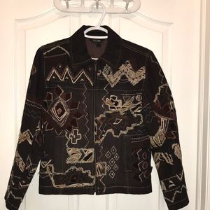 🧵 Brown Patchwork Blazer